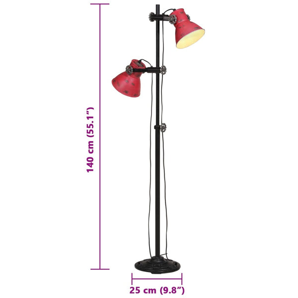 Rote Stehlampe 25W, E27, Verstellbar