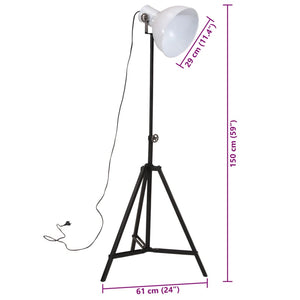 Weiße Stehlampe, 25W, E27, Verstellbar