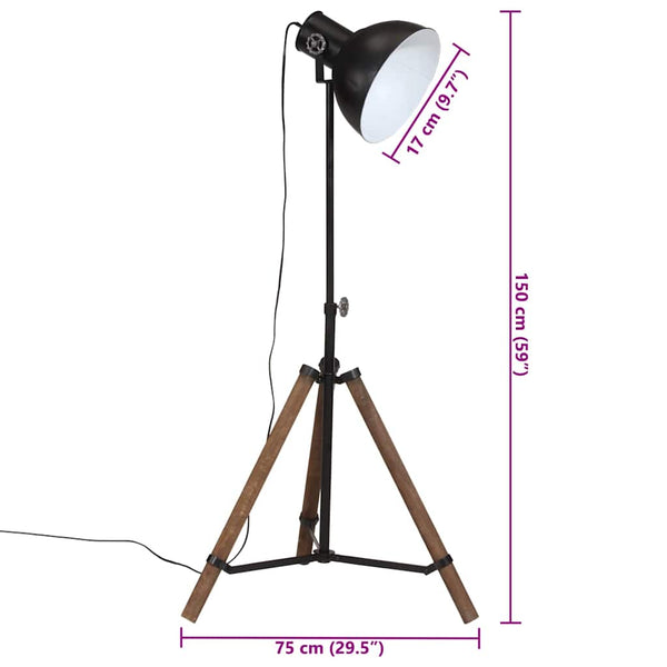 Schwarze Stehlampe 25W E27
