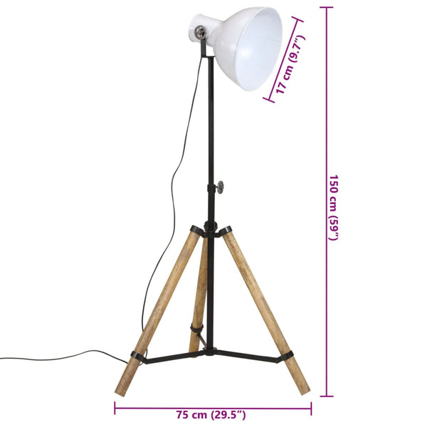 Weiße Stehlampe, E27, 90-150cm