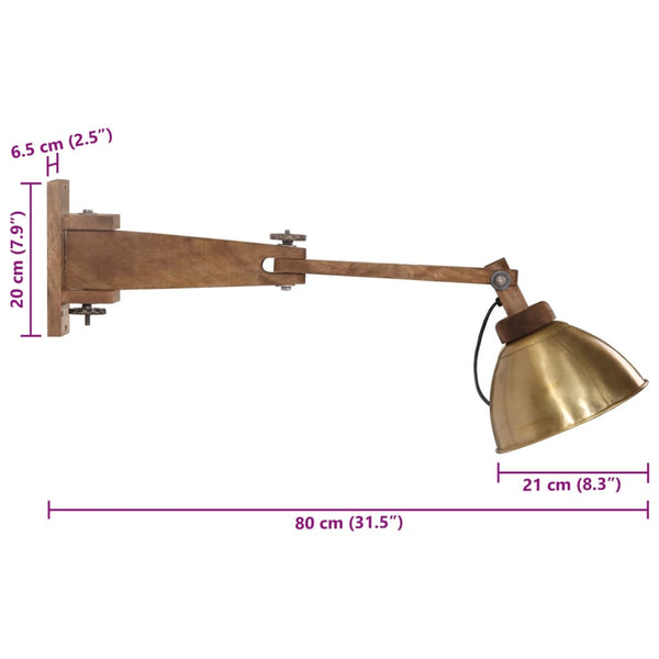 Wandleuchte Antik-Messing 25W E27