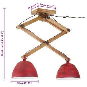Rote Deckenleuchte, 2xE27, 25W