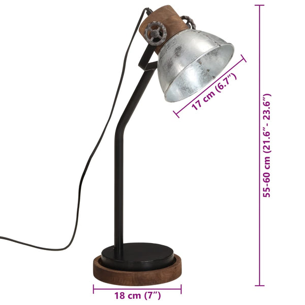Vintage Silber Schreibtischlampe E27