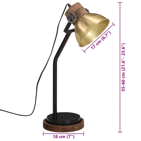 Schreibtischlampe Antik-Messing E27 25W