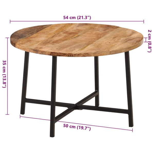 Couchtisch Mango Massivholz 54x54 cm