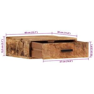 Wand-Nachttisch Mango Massivholz 40 cm