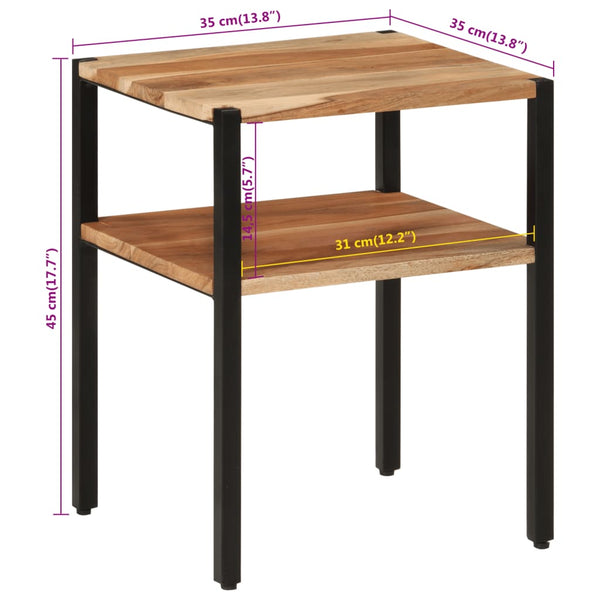 Akazie Beistelltisch 35x35 Massivholz