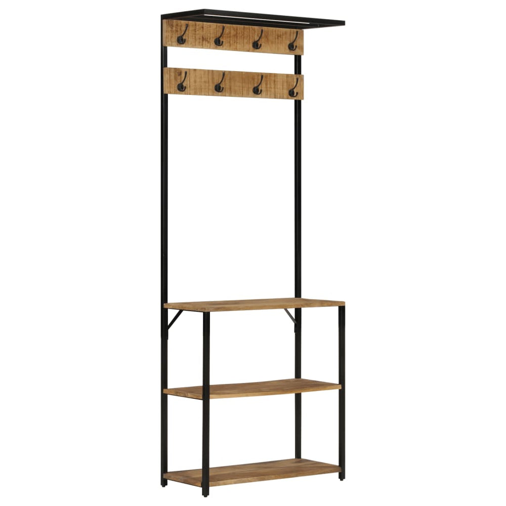 Garderobe mit Schuhablage Mango Massivholz