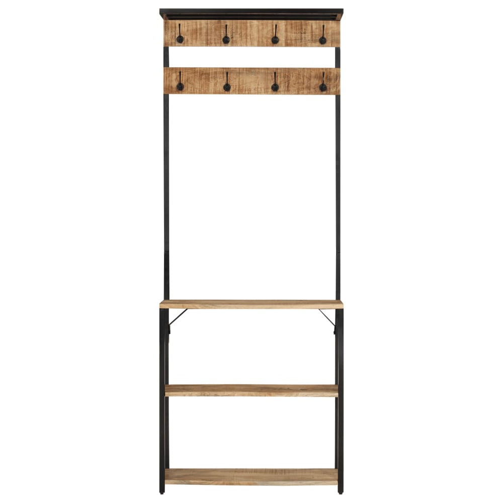 Garderobe mit Schuhablage Mango Massivholz