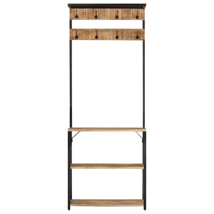 Garderobe mit Schuhablage Mango Massivholz