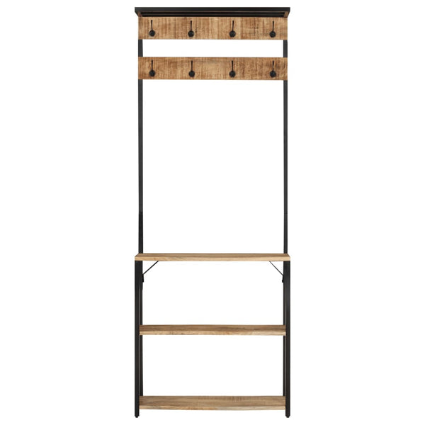 Garderobe mit Schuhablage Mango Massivholz