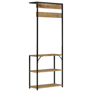 Garderobe mit Schuhablage Mango Massivholz