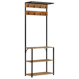 Garderobe mit Schuhablage Mango Massivholz