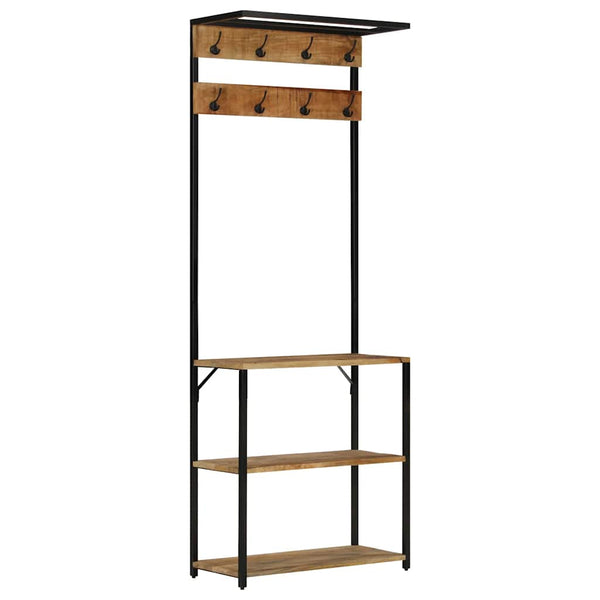 Garderobe mit Schuhablage Mango Massivholz