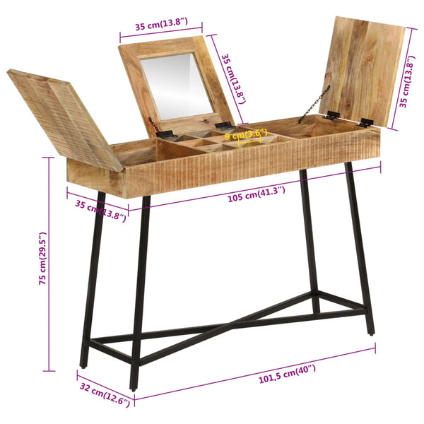 Schminktisch Mango Massivholz 105 cm