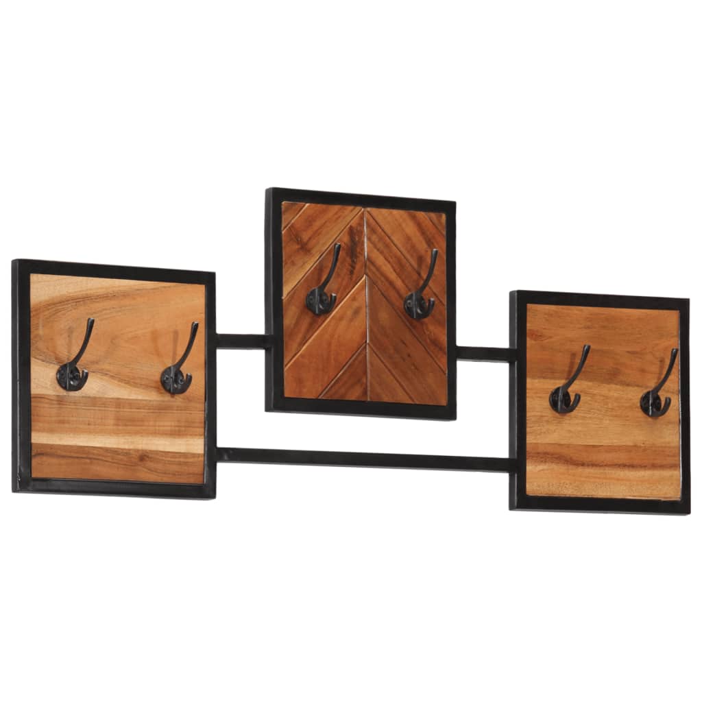 vidaXL Portemanteau mural 90x1x35 cm Bois d'acacia massif et fer