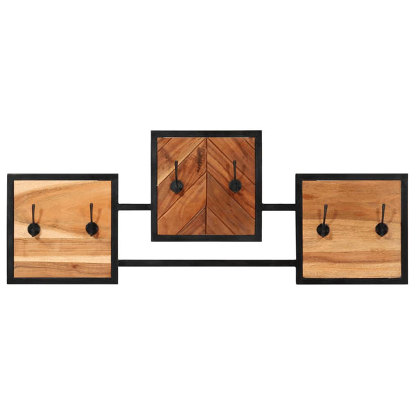 vidaXL Portemanteau mural 90x1x35 cm Bois d'acacia massif et fer
