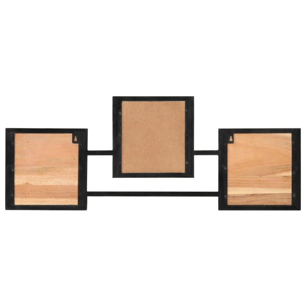vidaXL Portemanteau mural 90x1x35 cm Bois d'acacia massif et fer