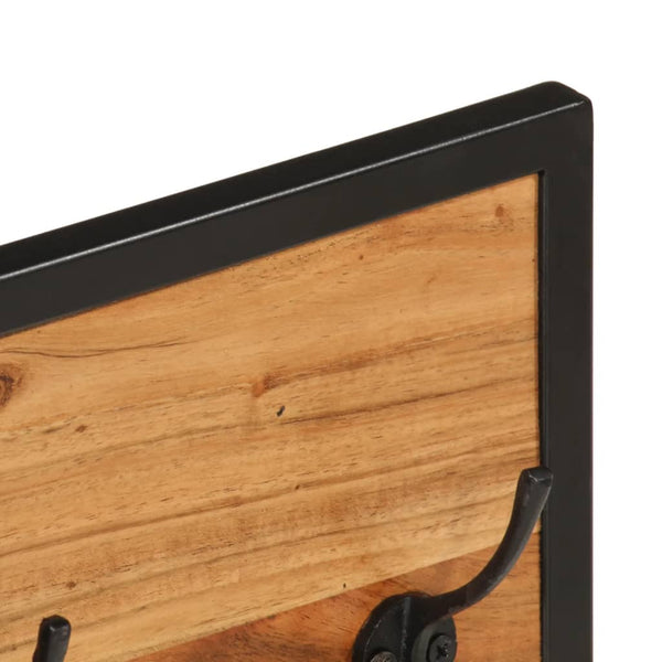 vidaXL Portemanteau mural 90x1x35 cm Bois d'acacia massif et fer