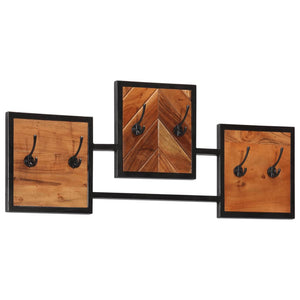 vidaXL Portemanteau mural 90x1x35 cm Bois d'acacia massif et fer