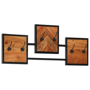 vidaXL Portemanteau mural 90x1x35 cm Bois d'acacia massif et fer