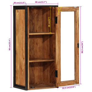 Akazie Bad-Wandschrank 40x30x90 cm