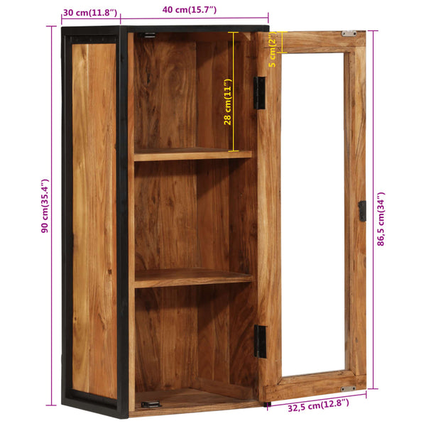 Akazie Bad-Wandschrank 40x30x90 cm