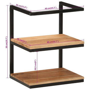 Wandregal Akazie Massivholz 40x30x50 cm