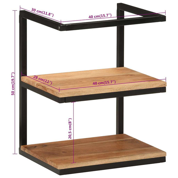 Wandregal Akazie Massivholz 40x30x50 cm