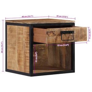 Mango Nachttisch Massivholz 40x35x40 cm