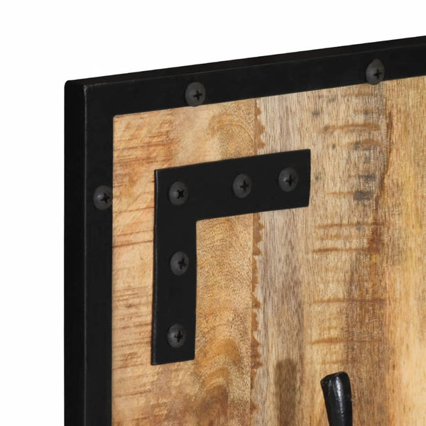 Garderobe aus Mangoholz, 4 Haken, 110 cm