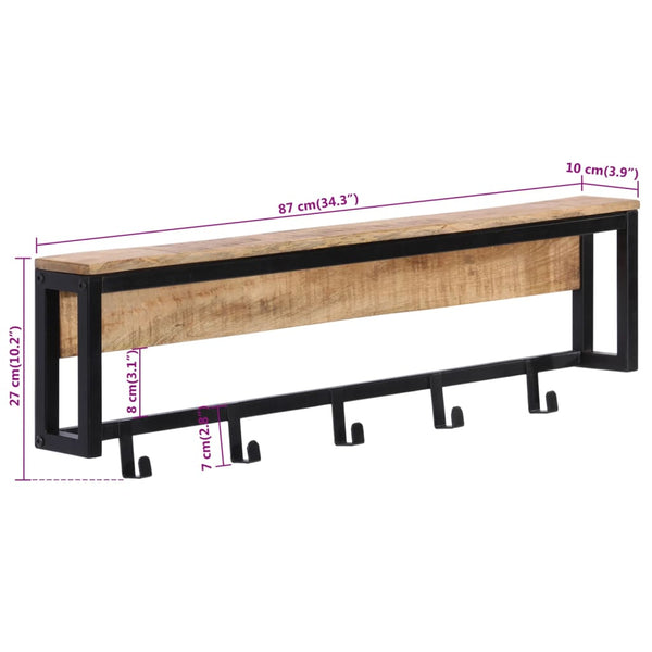 Garderobe aus Mangoholz, 87 cm