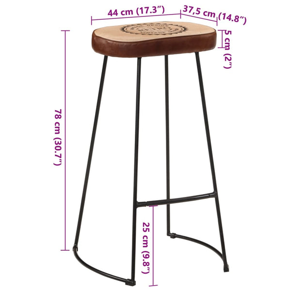 Barhocker 2er Set Dunkelbraun