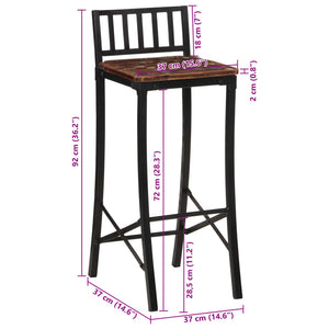 Barstühle 4er Set Altholz Massiv