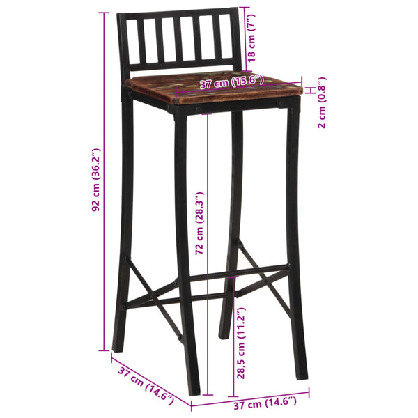 Barstühle 4er Set Altholz Massiv