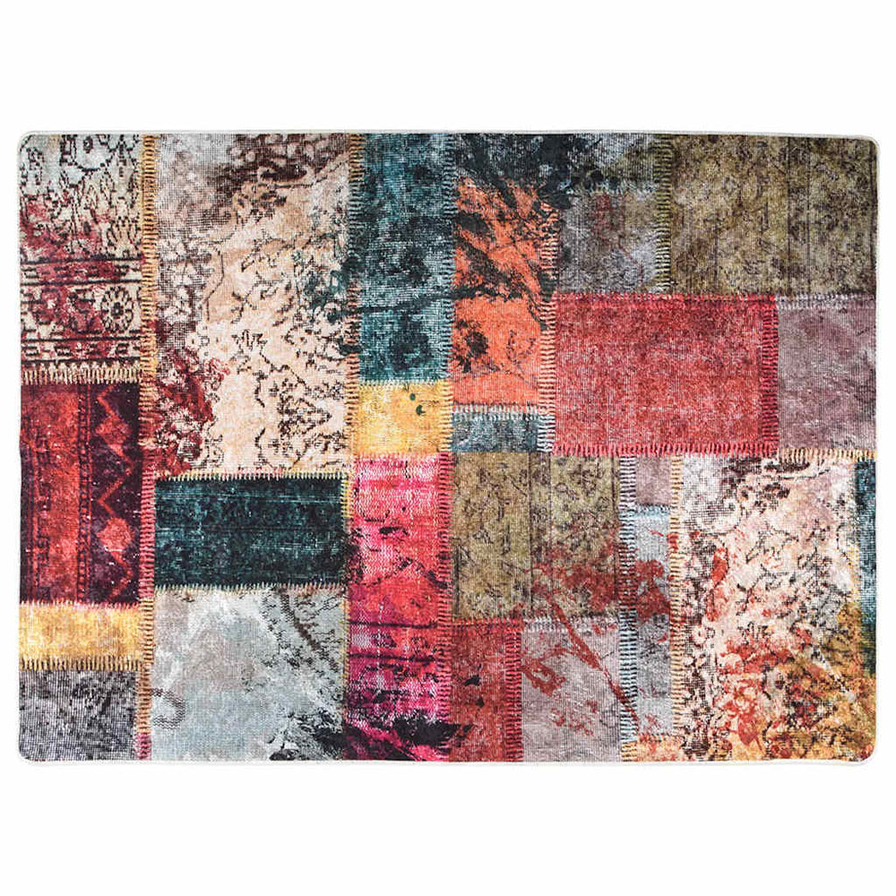 Waschbarer Patchwork Teppich Mehrfarbig 150x230 cm