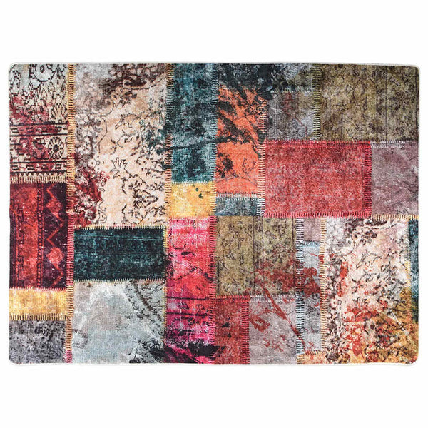 Waschbarer Patchwork Teppich Mehrfarbig 150x230 cm