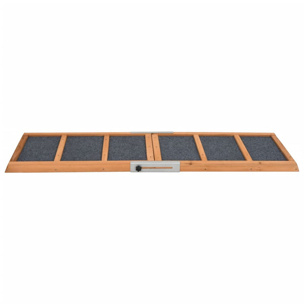 Hunderampe Grau 120x30 cm Massivholz Tanne