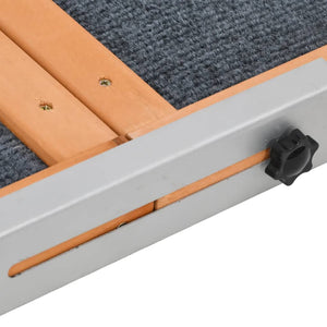 Hunderampe Grau 120x30 cm Massivholz Tanne