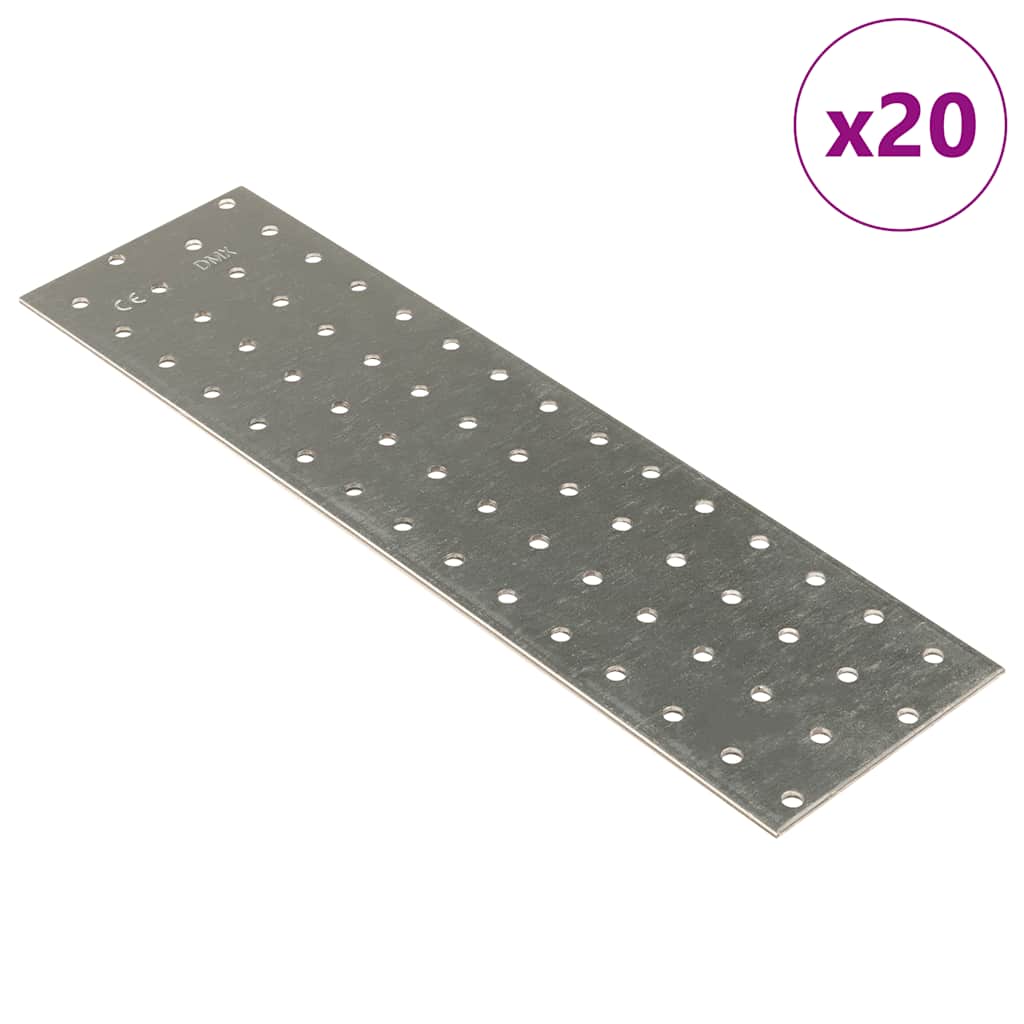 Lochplatten 20 Stk. 2 mm 300x80 mm Verzinkter Stahl