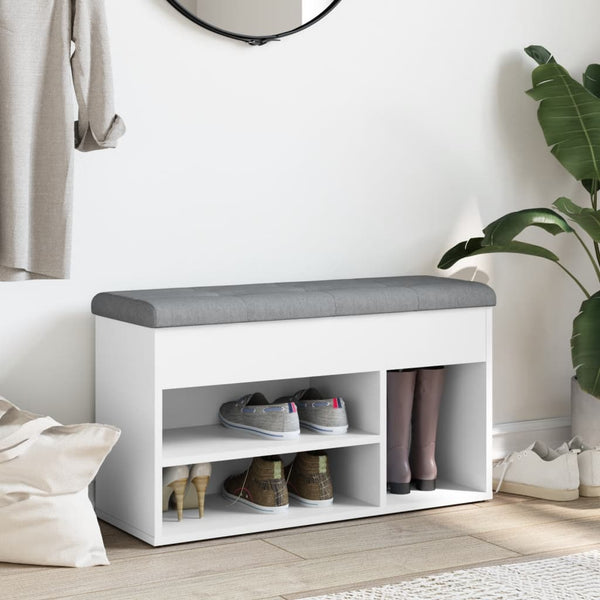 Schuhbank Weiß mit Stauraum