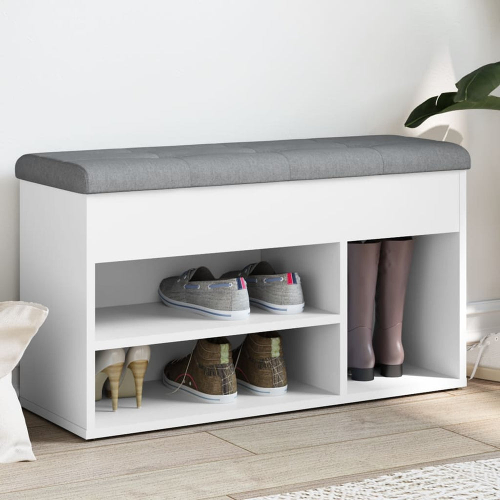 Schuhbank Weiß mit Stauraum