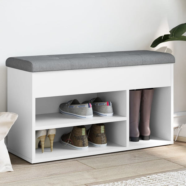 Schuhbank Weiß mit Stauraum