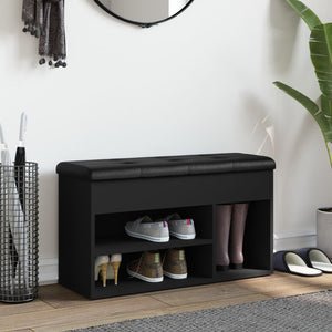 Schuhbank Schwarz mit Stauraum