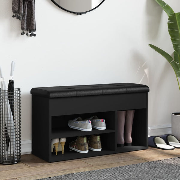 Schuhbank Schwarz mit Stauraum
