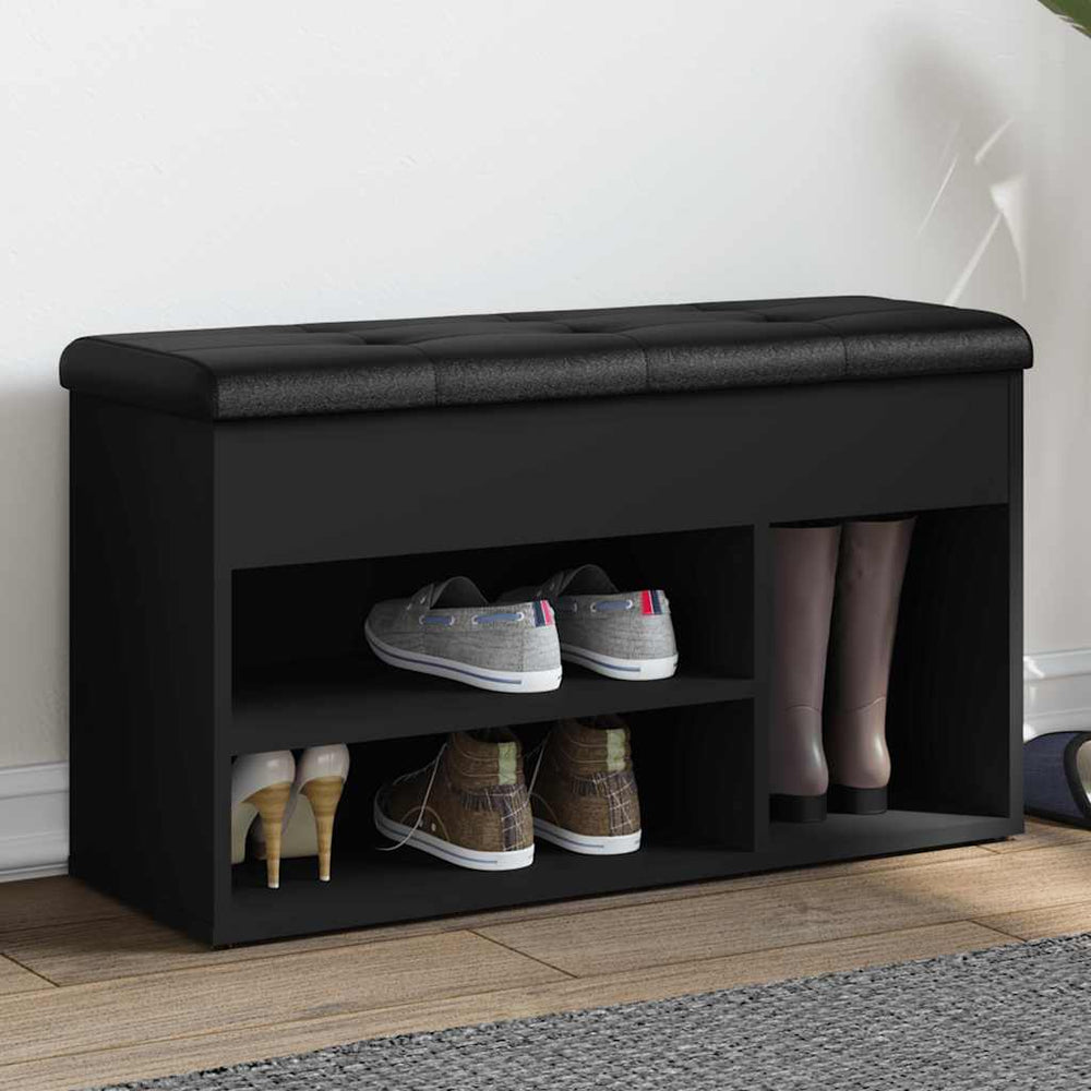 Schuhbank Schwarz mit Stauraum