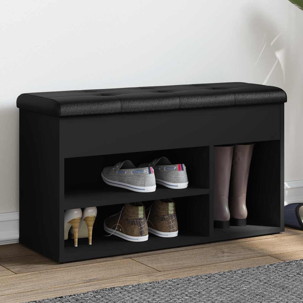 Schuhbank Schwarz mit Stauraum