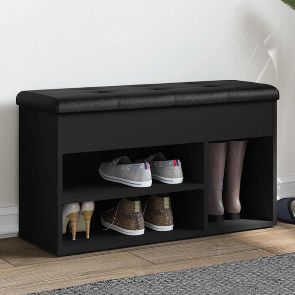 Schuhbank Schwarz mit Stauraum