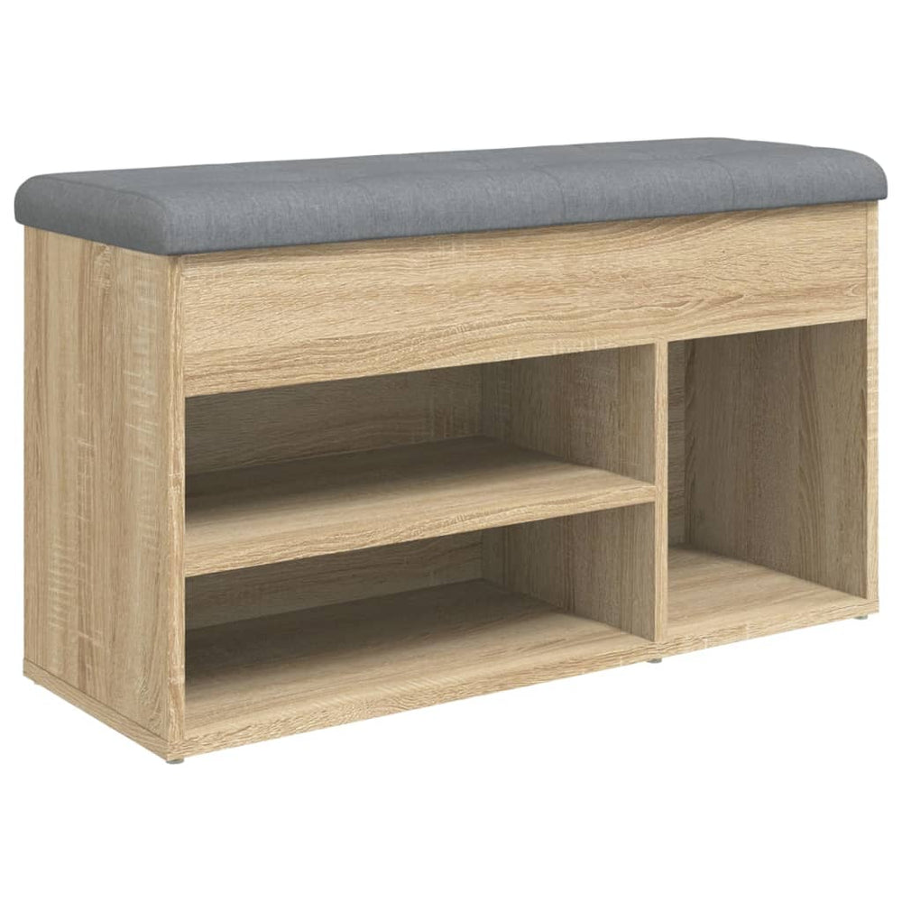 Schuhbank Sonoma Eiche mit Sitzkissen