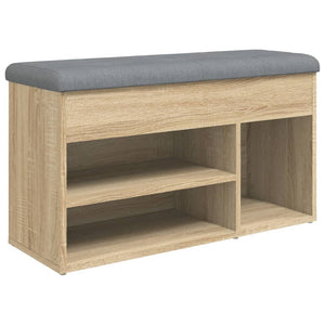 Schuhbank Sonoma Eiche mit Sitzkissen